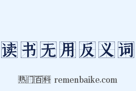 读书无用反义词是什么意思的图片